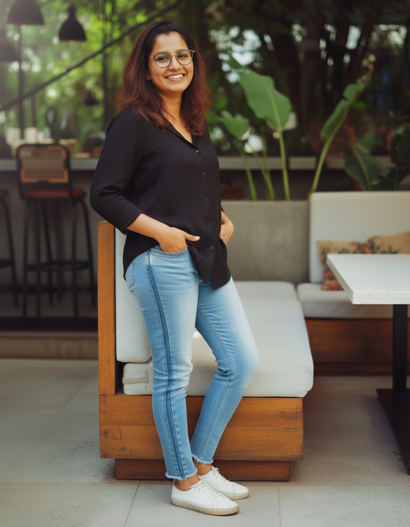 "Tarang" - Rayon Button-Down Fusion Shirt