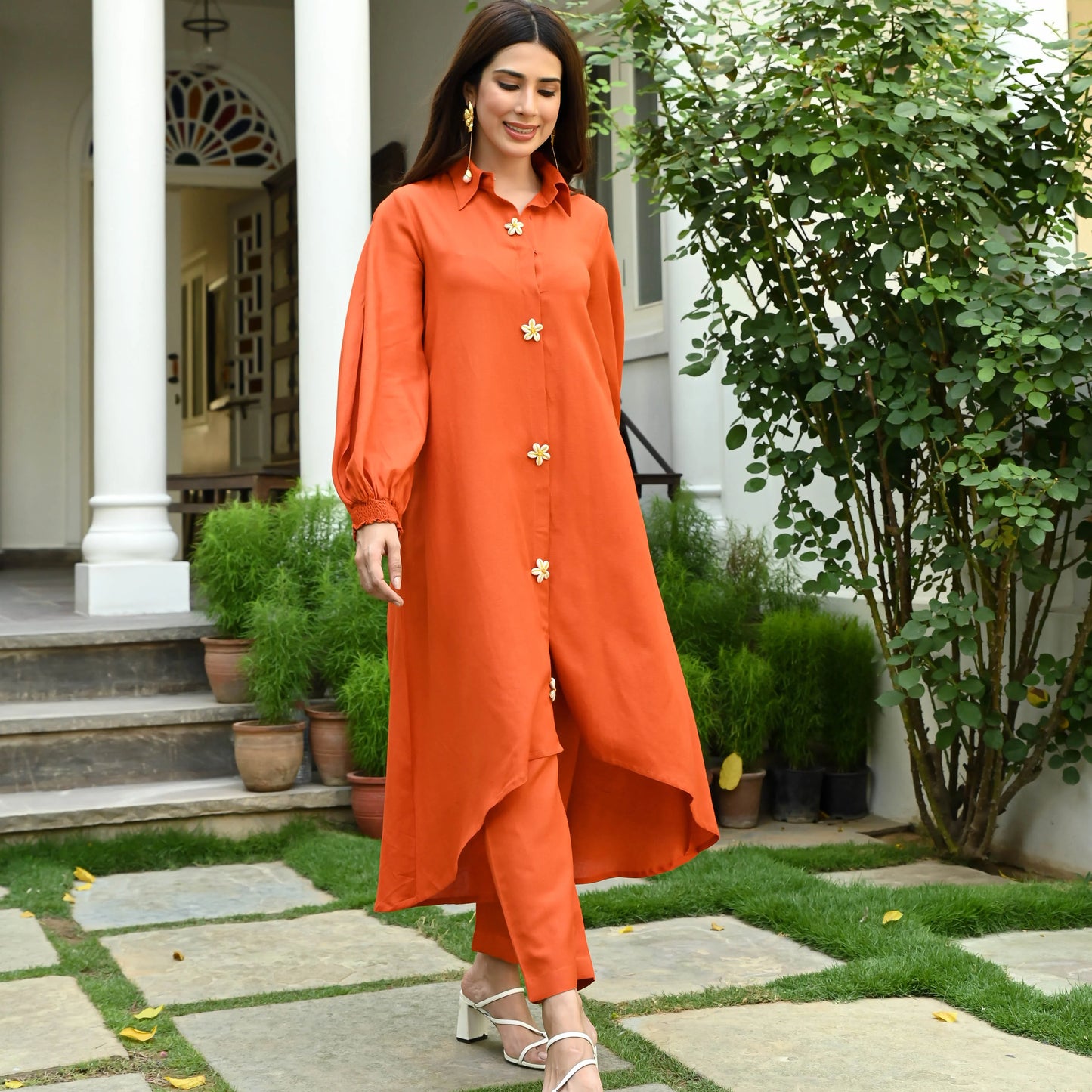 Amaira Rust Cotton Flex Co-ord Set