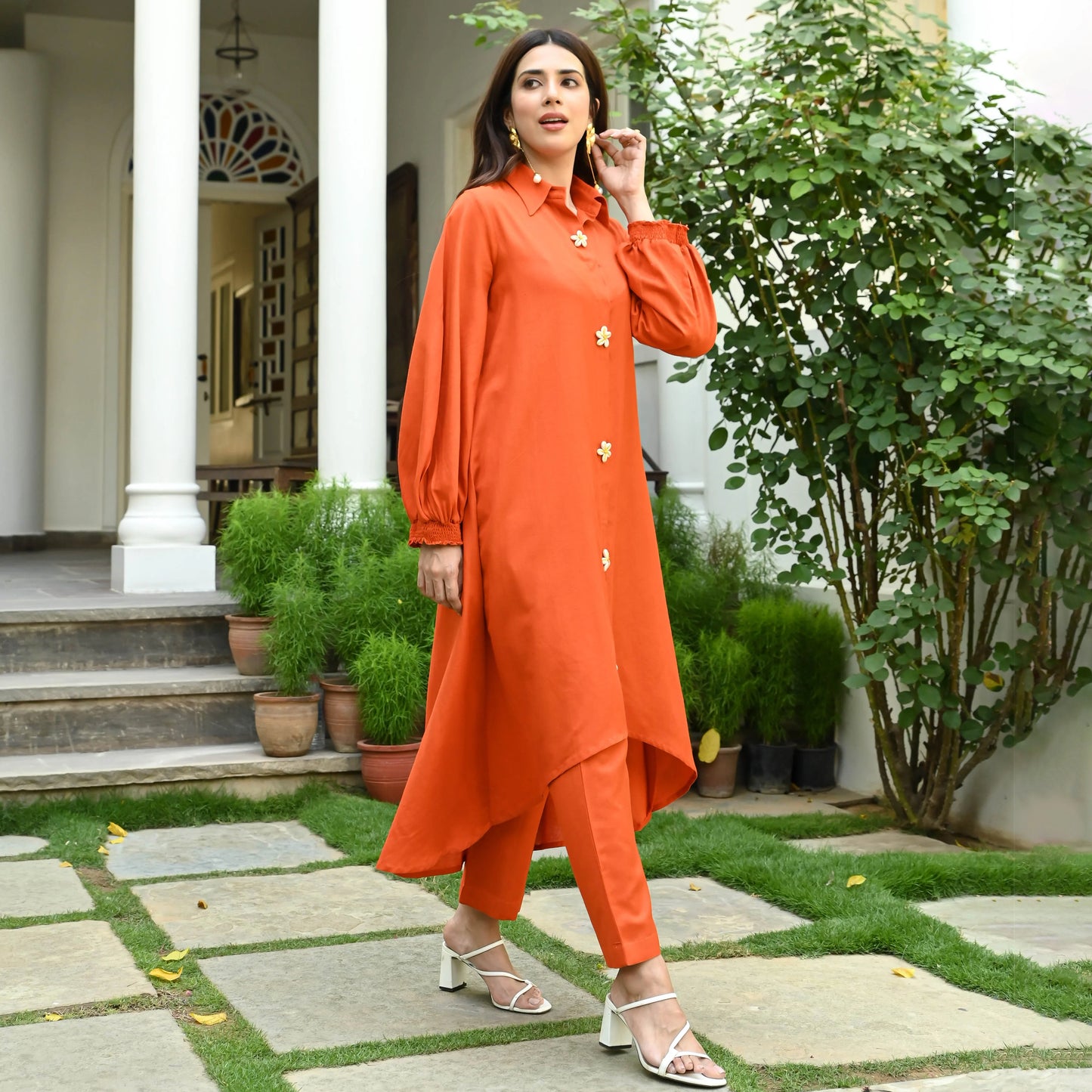 Amaira Rust Cotton Flex Co-ord Set