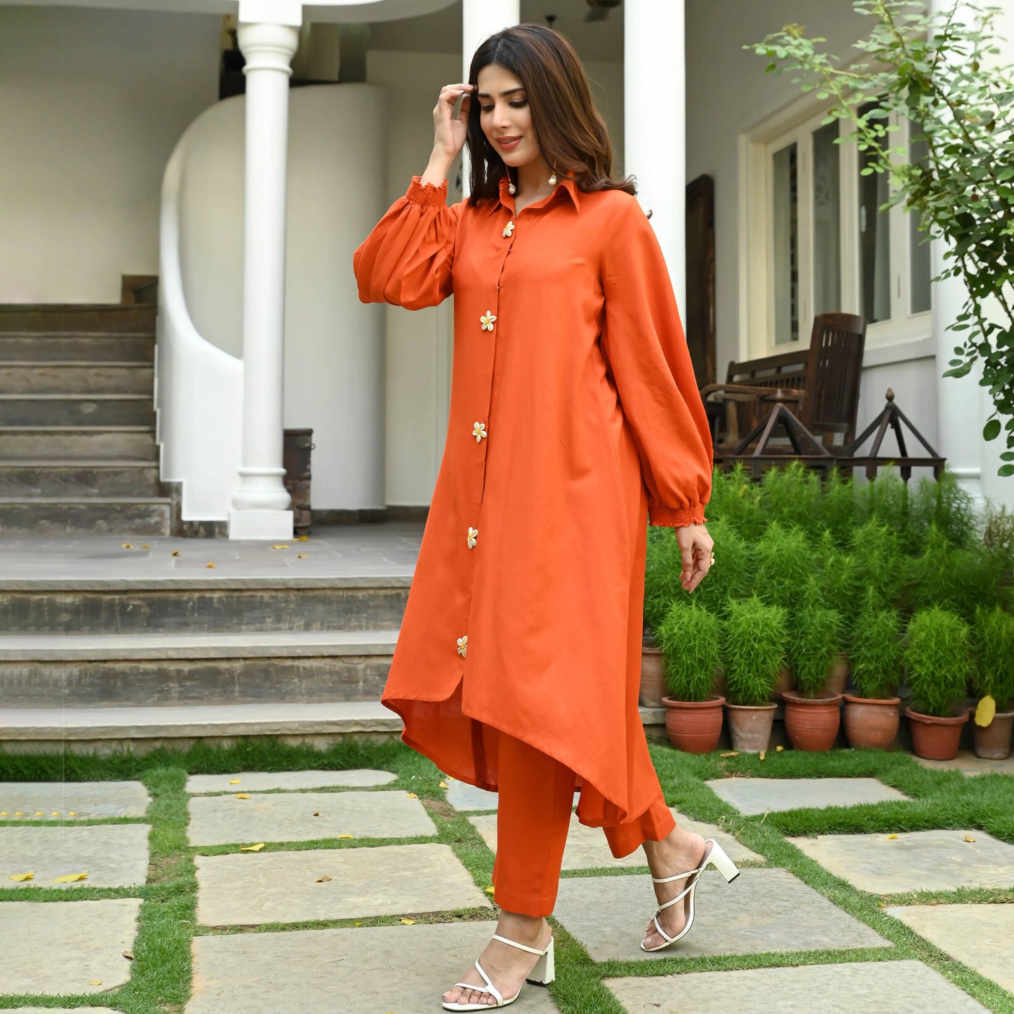 Amaira Rust Cotton Flex Co-ord Set