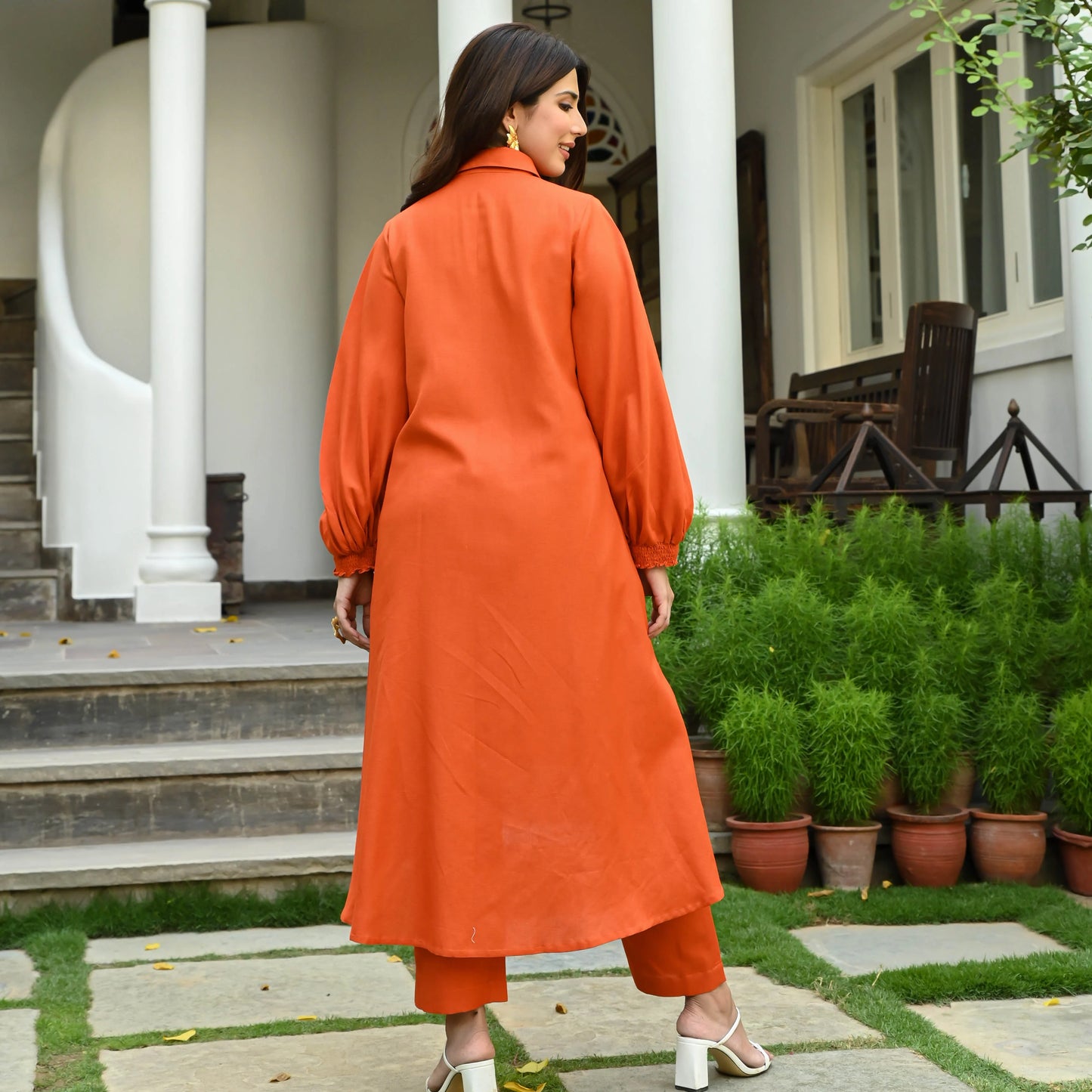 Amaira Rust Cotton Flex Co-ord Set