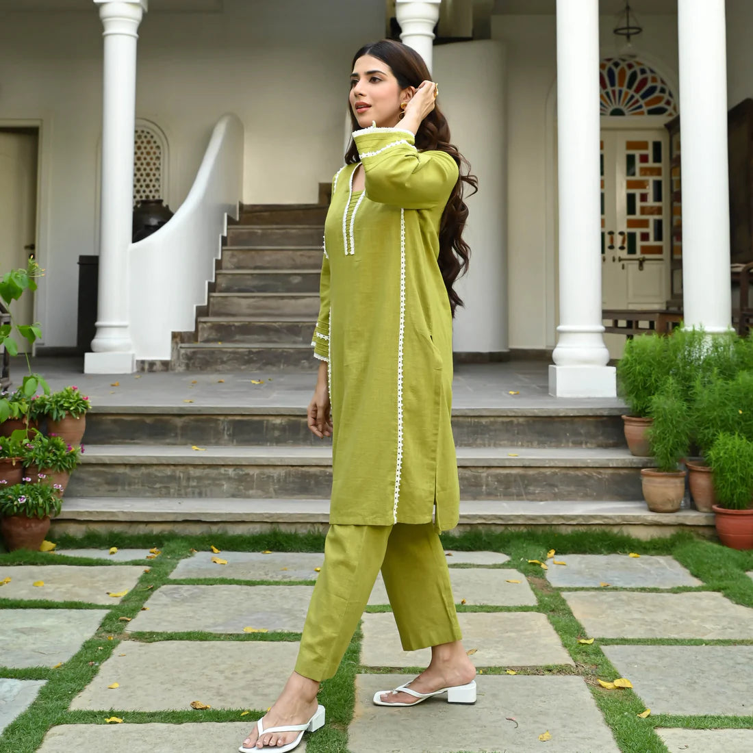 "Aavya" - Soft Cotton Slub Breathable Coord Set