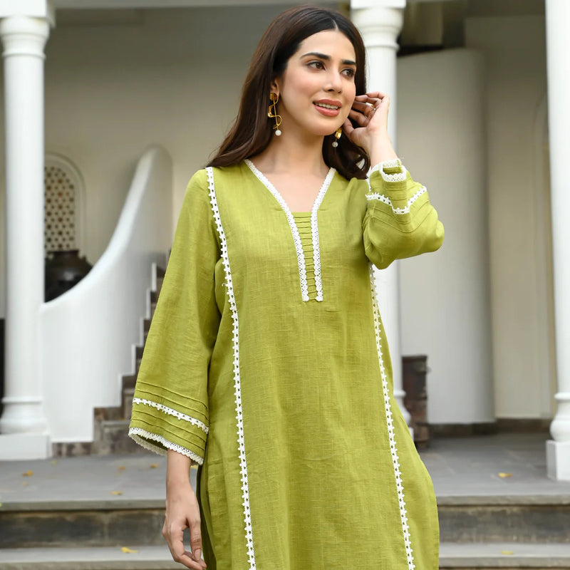 "Aavya" - Soft Cotton Slub Breathable Coord Set