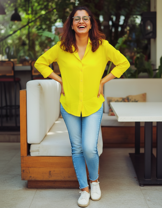 "Tarang" - Rayon Button-Down Fusion Shirt