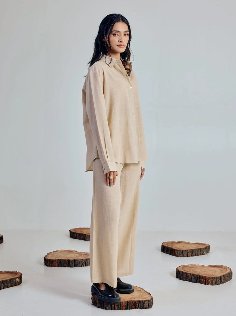Premium Cotton Linen Blend Shirt & Pant Coord Set