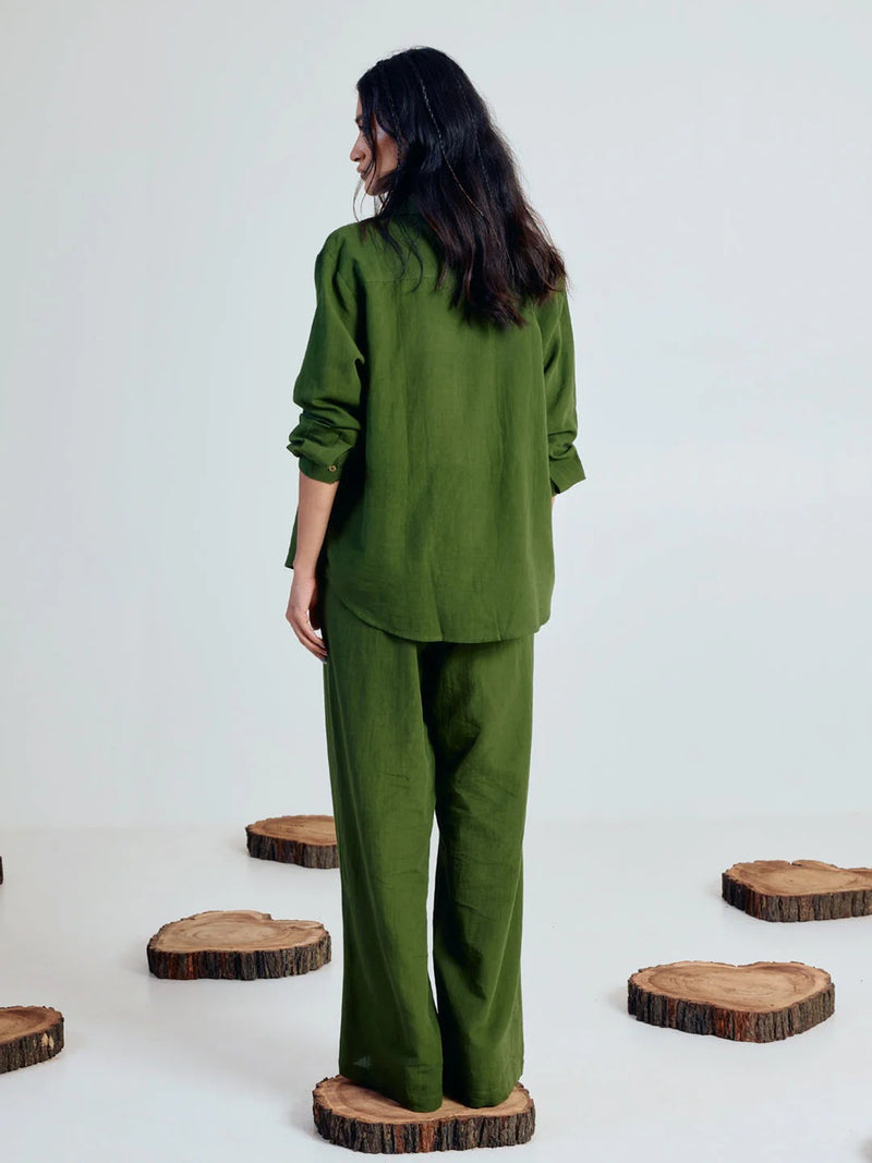 Premium Cotton Linen Blend Shirt & Pant Coord Set