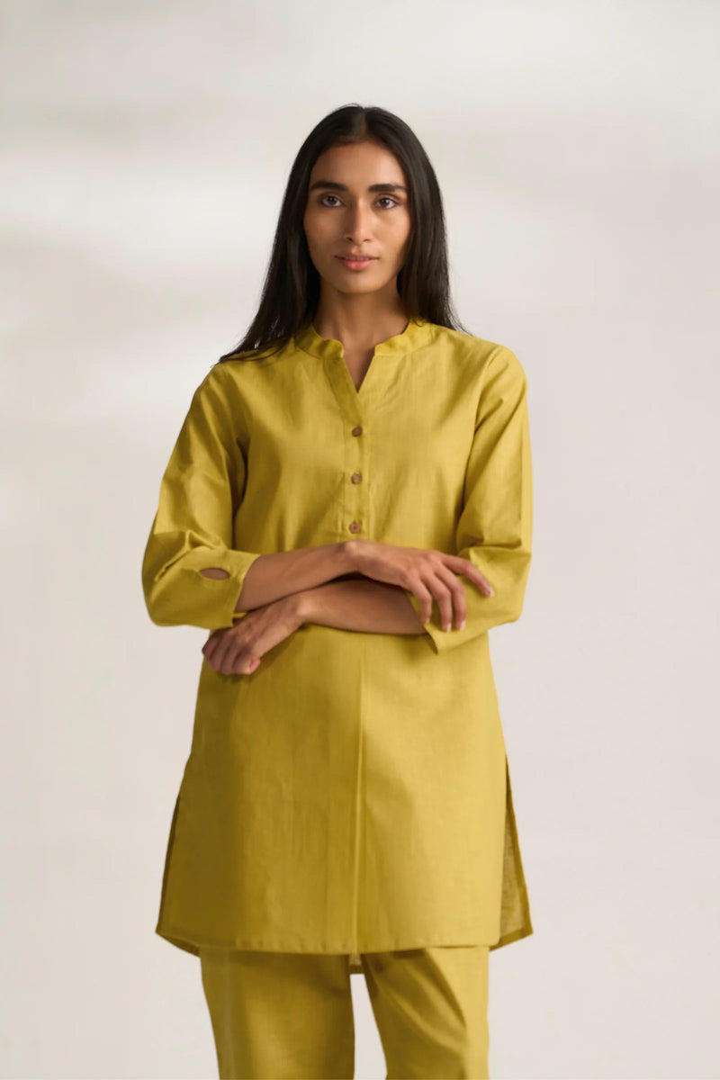 Vanya Cotton Slub Kurta Set for Women | Relaxed Fit Straight Pants Ethnic Co-ord Set