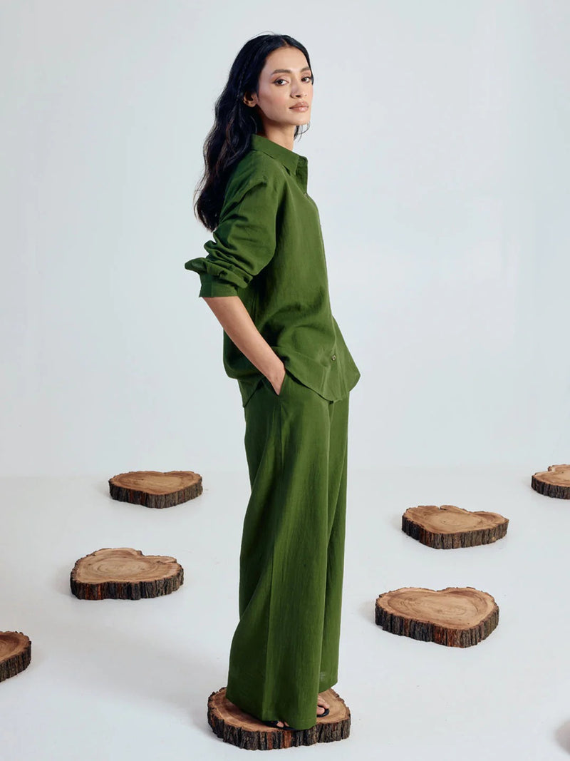 Premium Cotton Linen Blend Shirt & Pant Coord Set