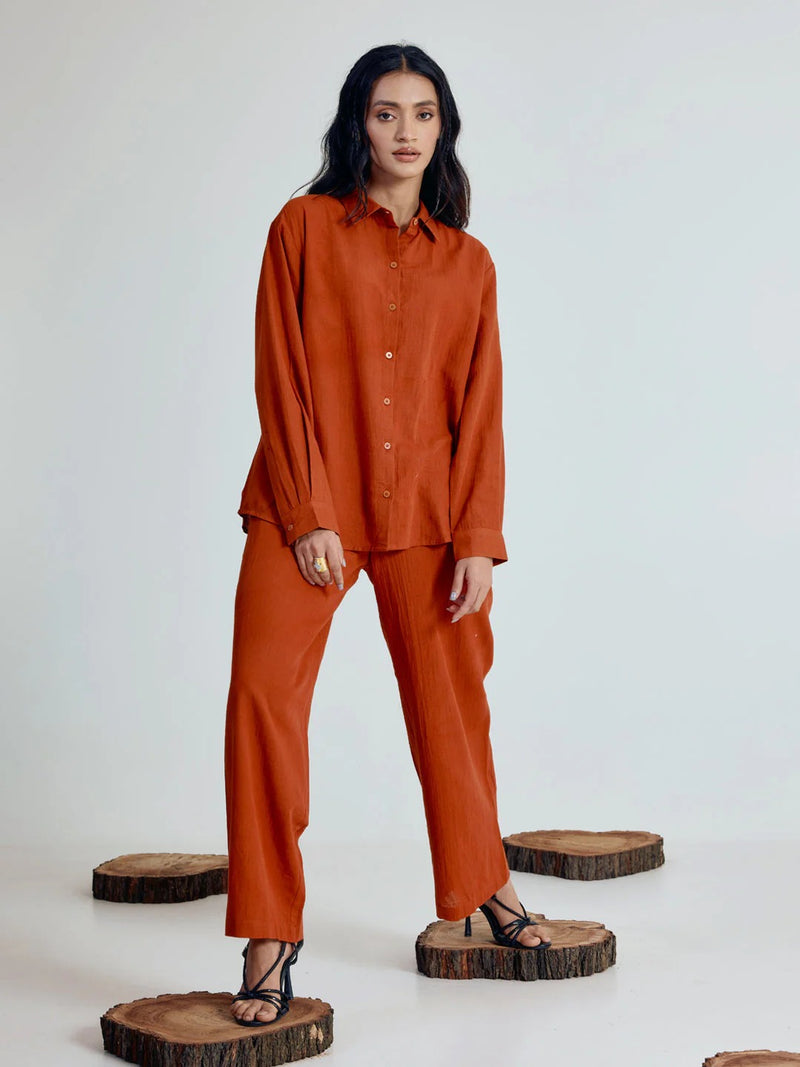 Premium Cotton Linen Blend Shirt & Pant Coord Set