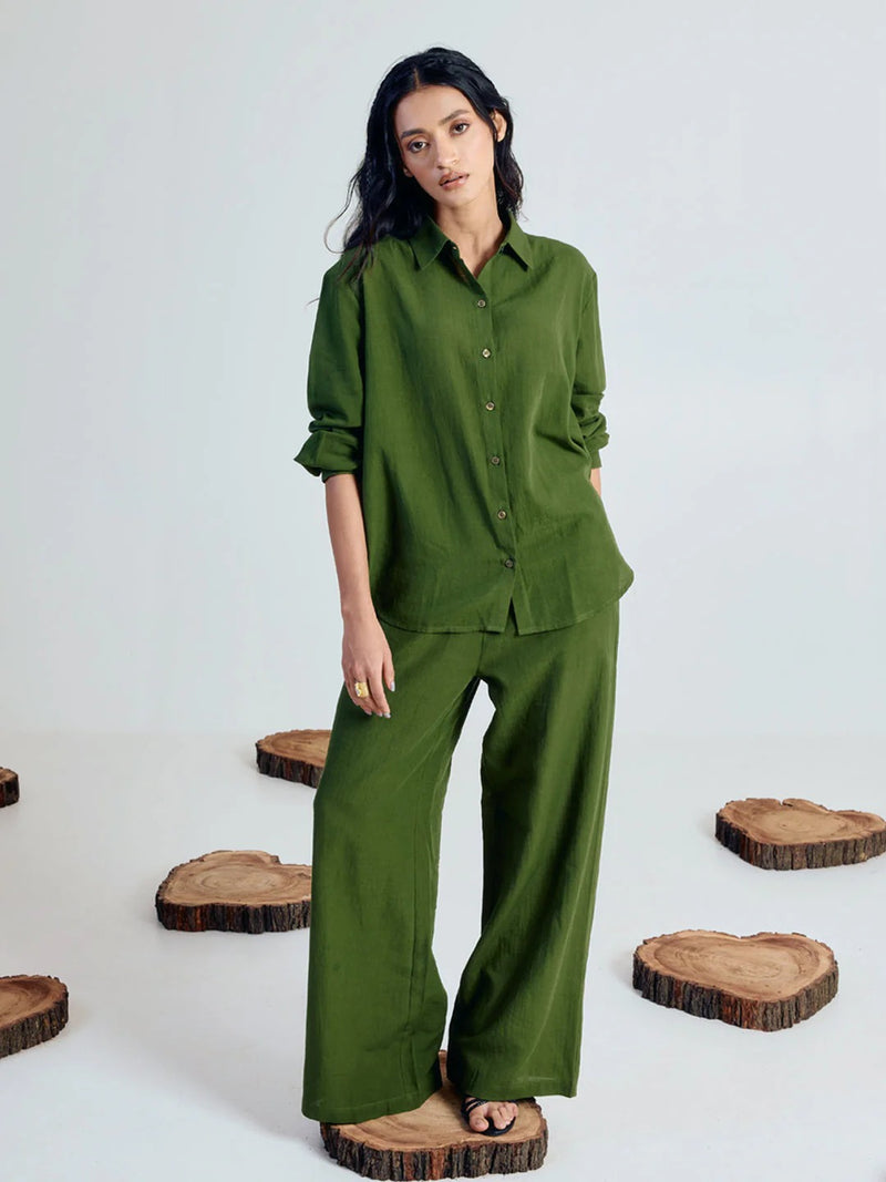 Premium Cotton Linen Blend Shirt & Pant Coord Set
