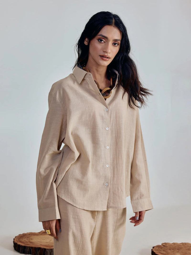 Premium Cotton Linen Blend Shirt & Pant Coord Set