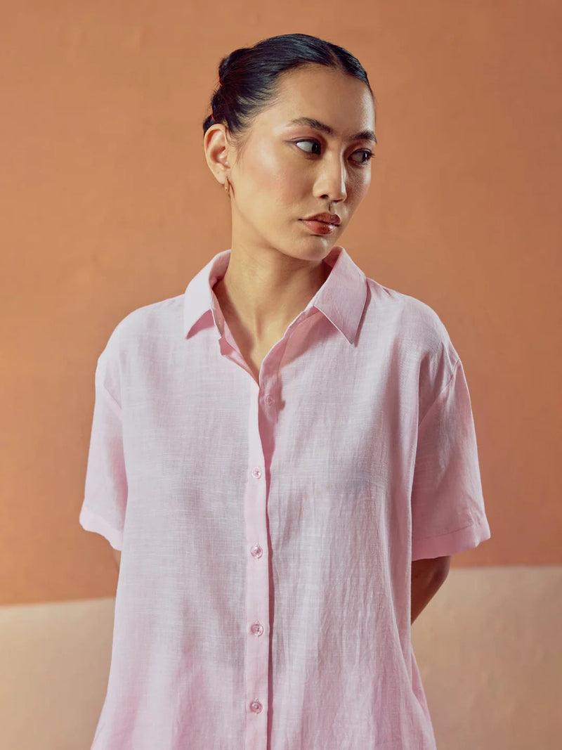 Neer Cotton Co-ord Set for Women | Lightweight Relaxed Fit Shirt Top with Straight Pants