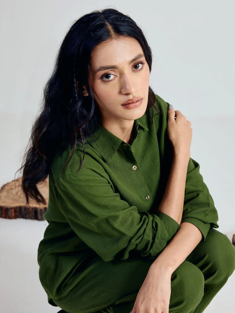 Premium Cotton Linen Blend Shirt & Pant Coord Set