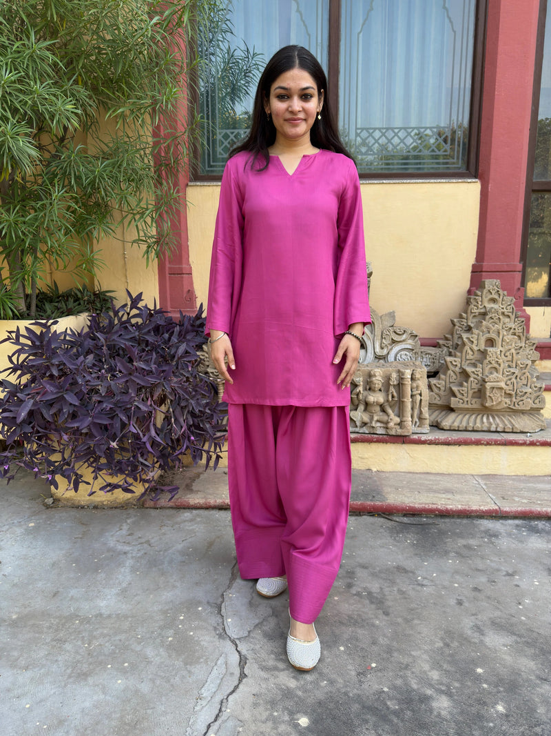 Raahi Rayon Farshi Salwar Kurta Set for Women | Soft Flowing Relaxed Fit Ethnic Co-ord Set