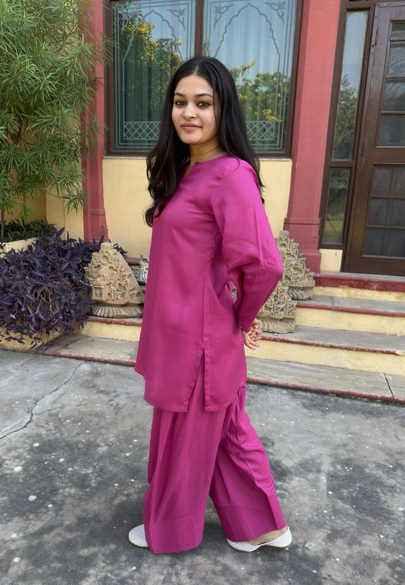 Raahi Rayon Farshi Salwar Kurta Set for Women | Soft Flowing Relaxed Fit Ethnic Co-ord Set