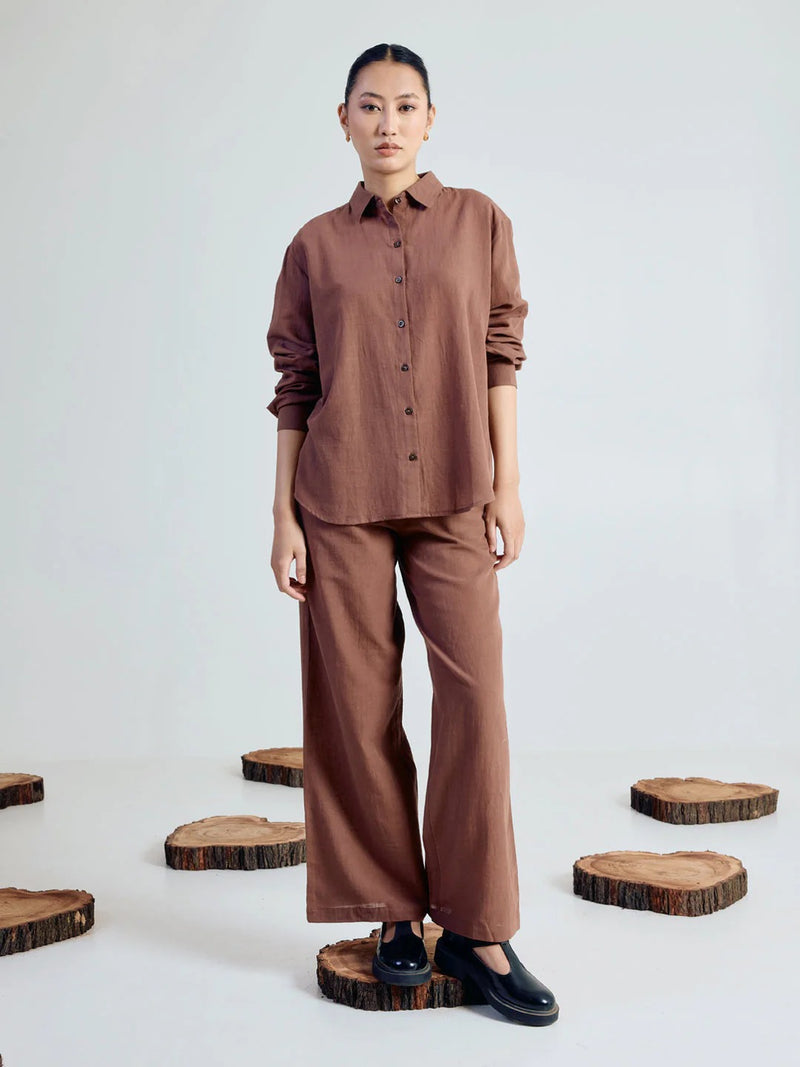 Premium Cotton Linen Blend Shirt & Pant Coord Set