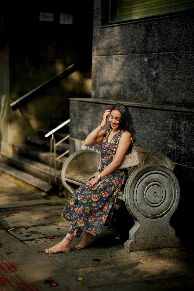 "Gulzari" — Floral Cotton Kurta & Pant Set