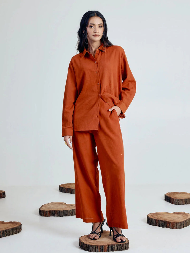 Premium Cotton Linen Blend Shirt & Pant Coord Set