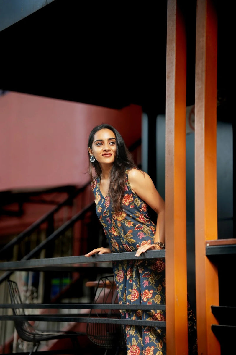 "Gulzari" — Floral Cotton Kurta & Pant Set