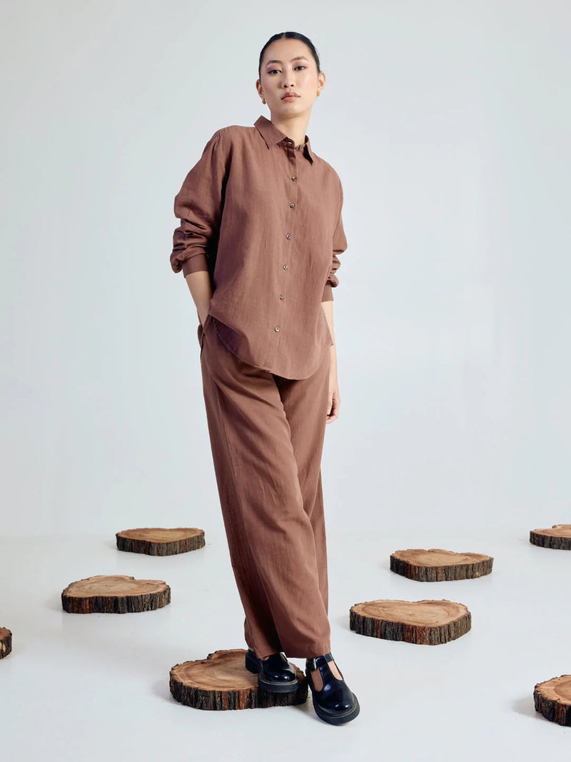 Premium Cotton Linen Blend Shirt & Pant Coord Set