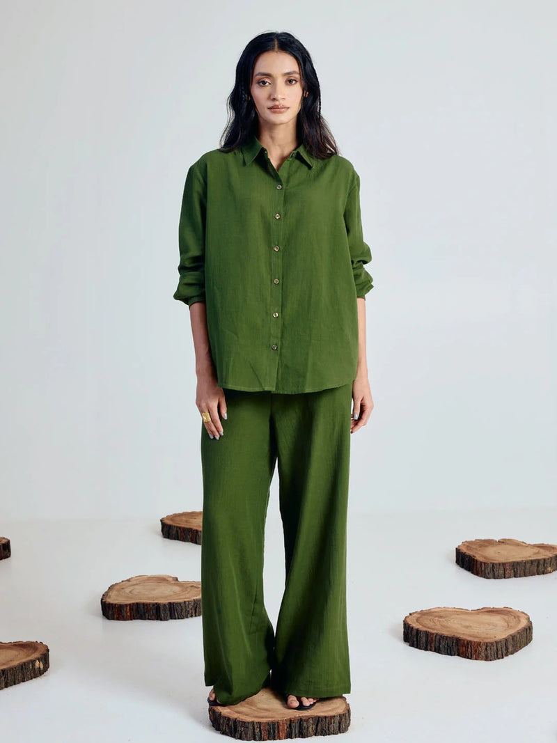 Premium Cotton Linen Blend Shirt & Pant Coord Set