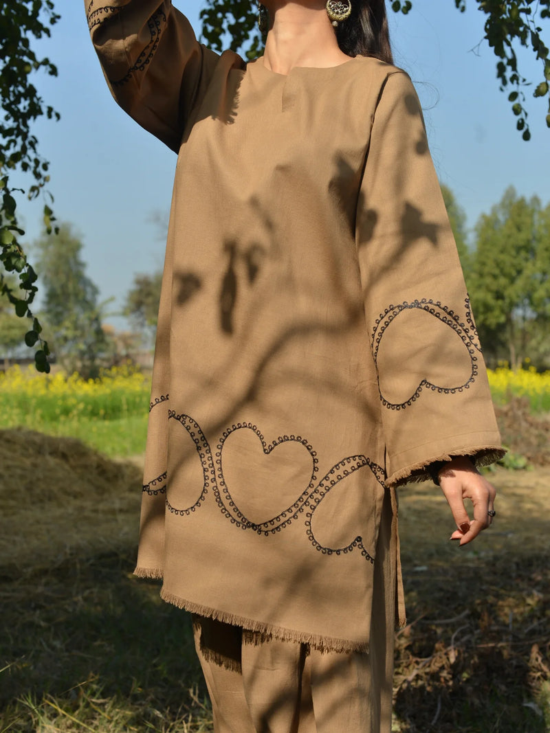 Embroidered Rayon Kurti with Farshi Salwar Set — Elegant Co-Ord for Women
