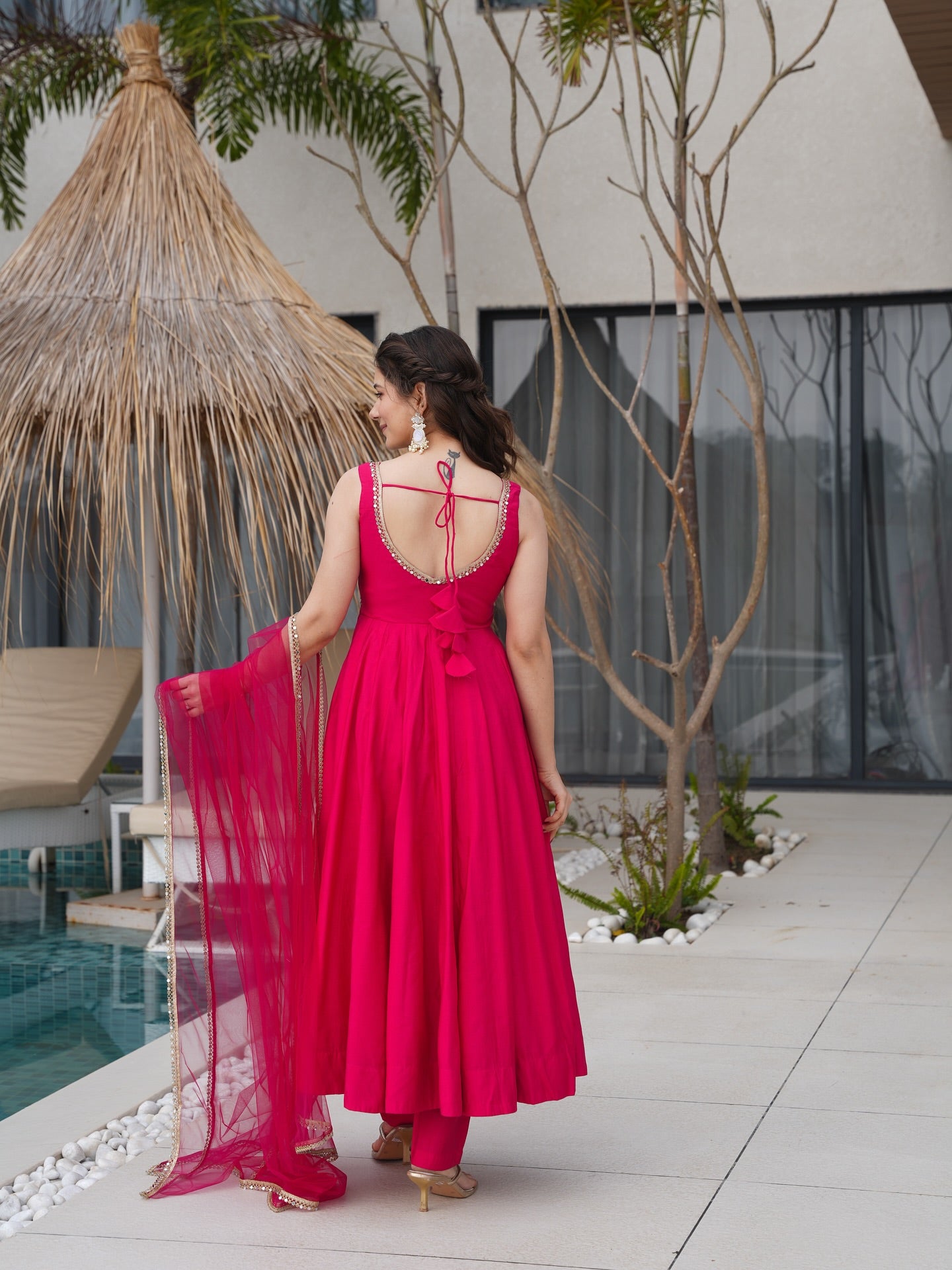 Iraja Pink Chanderi Cotton Suit Set