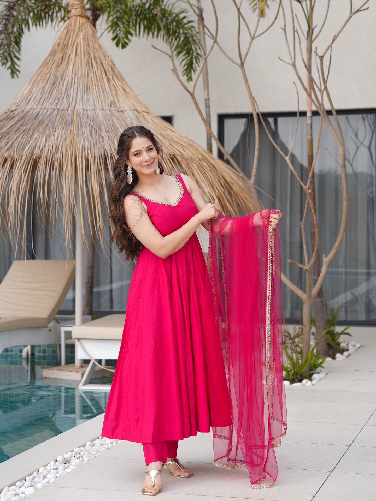 Iraja Pink Chanderi Cotton Suit Set