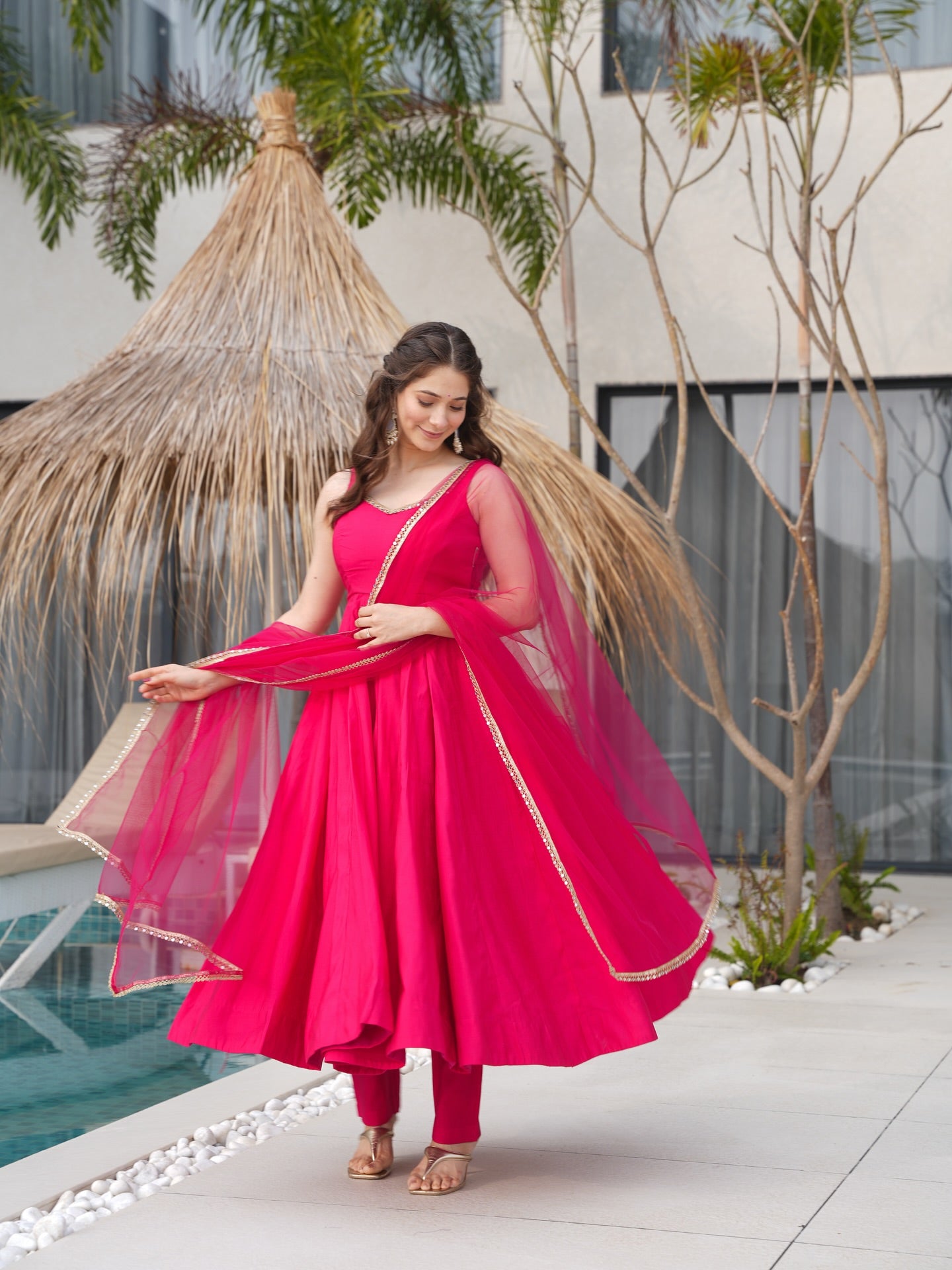 Iraja Pink Chanderi Cotton Suit Set