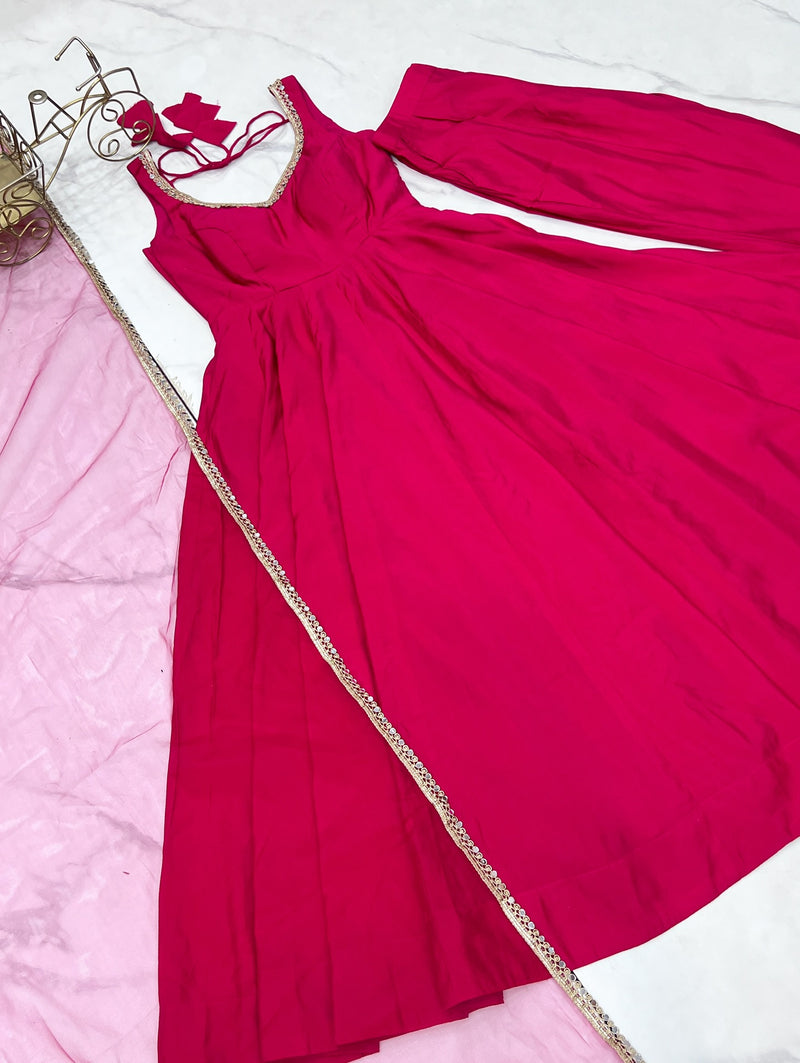 Iraja Pink Chanderi Cotton Suit Set