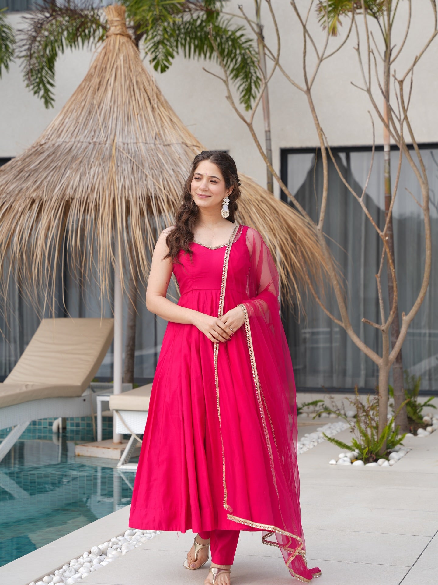 Iraja Pink Chanderi Cotton Suit Set