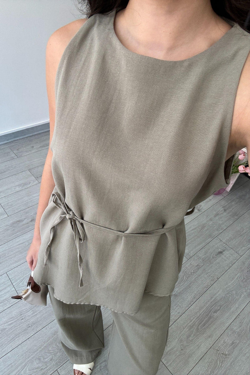 "Sara" - Premium Quality Cotton Tailored Shirt & Wide Pants Co-ord Set
