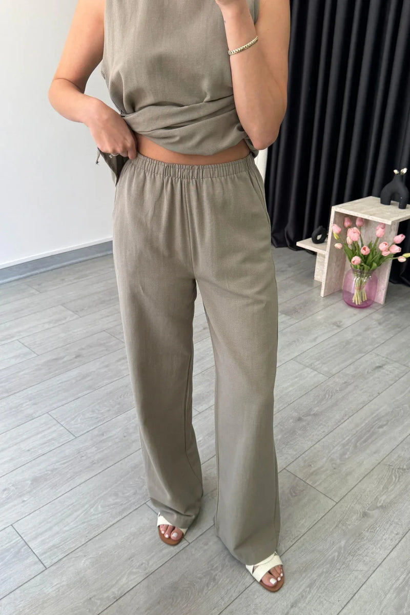 "Sara" - Premium Quality Cotton Tailored Shirt & Wide Pants Co-ord Set