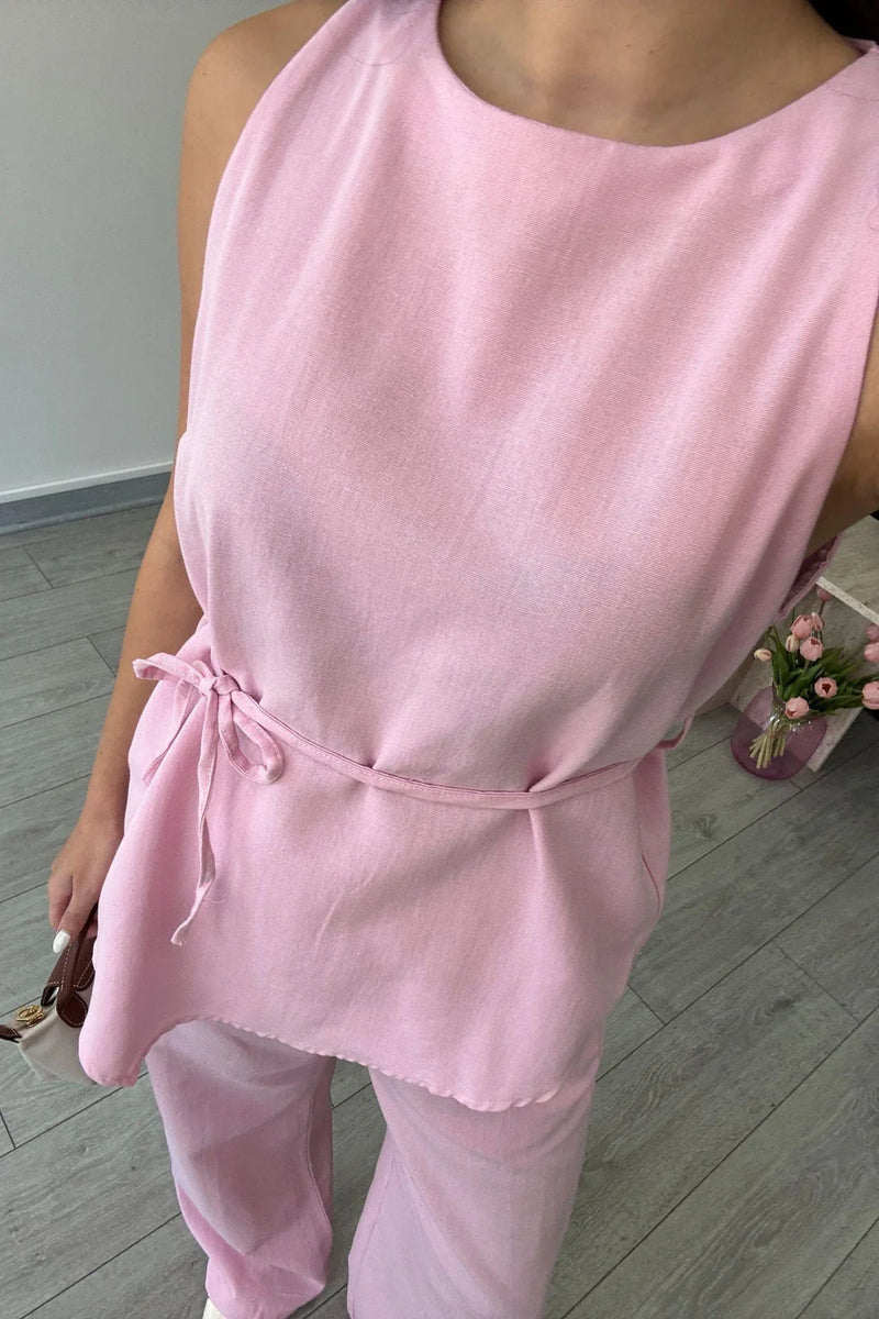 "Sara" - Premium Quality Cotton Tailored Shirt & Wide Pants Co-ord Set