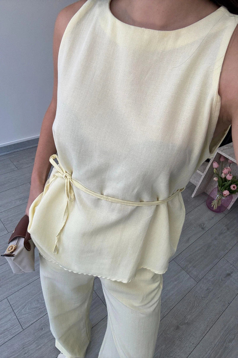 "Sara" - Premium Quality Cotton Tailored Shirt & Wide Pants Co-ord Set
