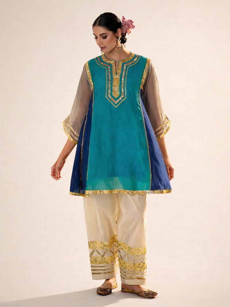 "Kareena" — Festive Chanderi Cotton Kurta & Premium Salwar Set