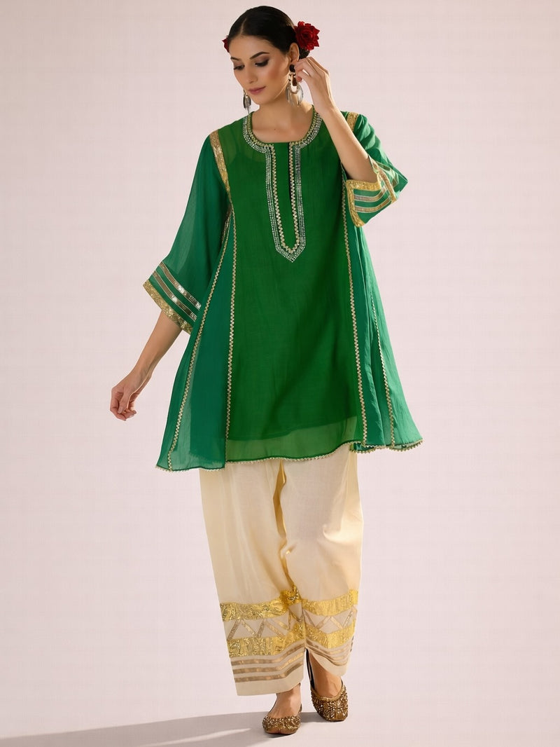 "Kareena" — Festive Chanderi Cotton Kurta & Premium Salwar Set