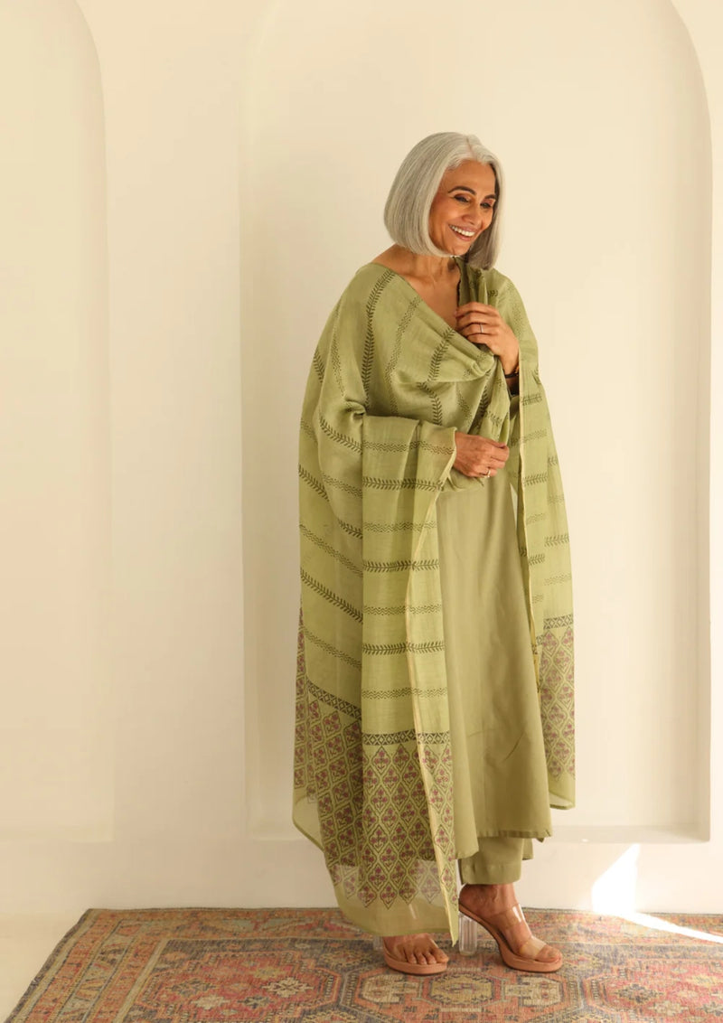 "Vritika" - Handblock Printed Premium Cotton Suit Set